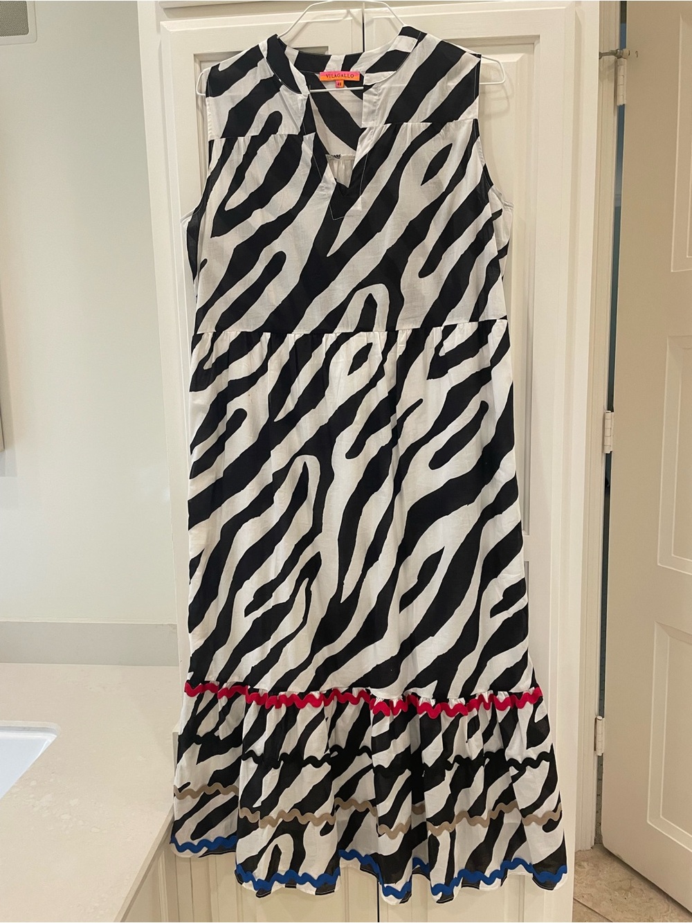 Vilagallo Zebra Print Maxi Dress